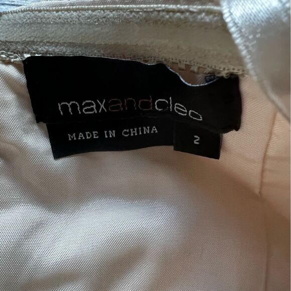 Max and Cleo Champagne and Gold Strapless Party Dress Size 2 - Picture 9 of 10